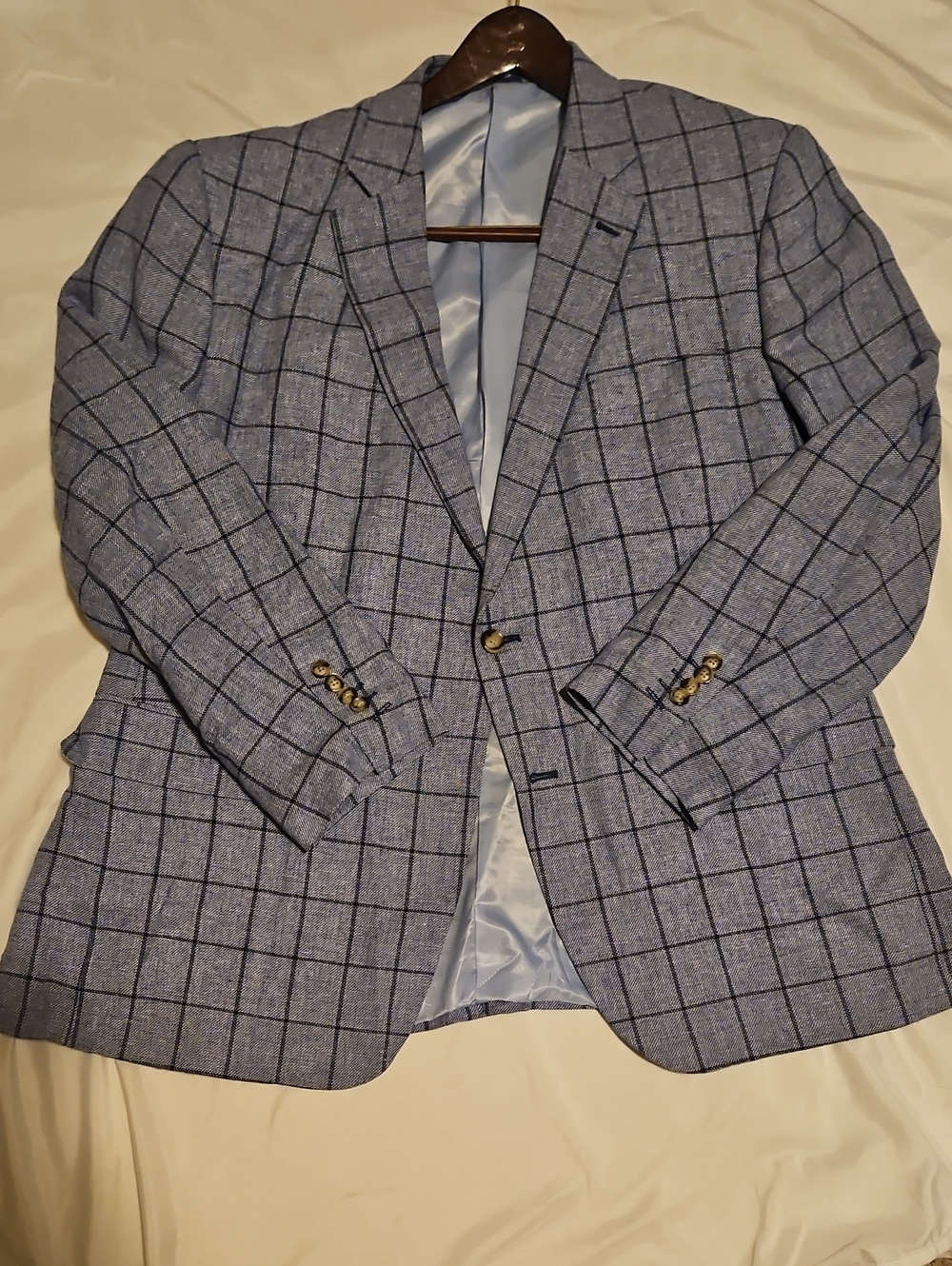 Stafford Blue Windowpane Sport Coat